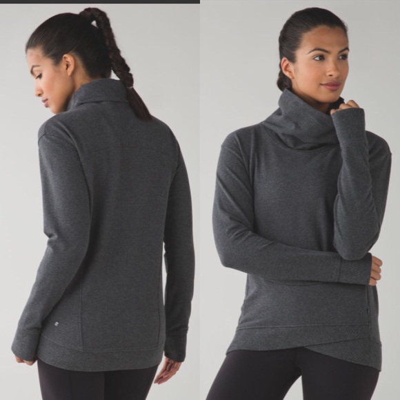 lululemon athletica Sweaters - Lululemon on the double heathered dark grey cowl